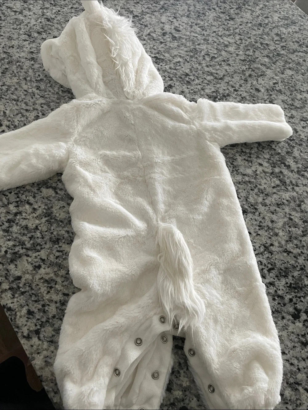 Pottery Barn Kids Cream Plush Unicorn Hooded Costume